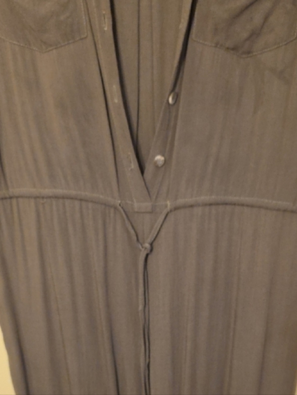 Olive Green Utility Safari Jumpsuit w/Front Pockets, Cinched Drawstring, Chic - Picture 9 of 16